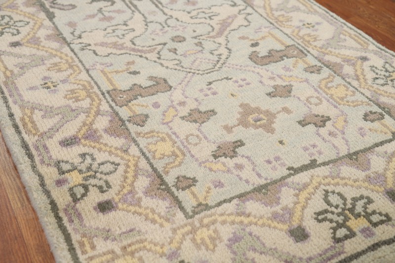 Authentic Hand-Knotted Oushak Indian 10' Runner Rug Carpet 3x10 ft. gallery