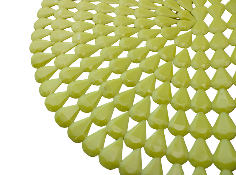 Oval Bath Mat with Pear Shape Diamond Design Anti-Slip Suction Shower Yellow gallery