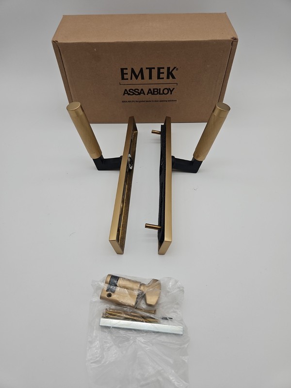 Emtek 15A3-LH 11" Non-Keyed Multi Point Lock Trim in Flat Black Brushed Brass gallery