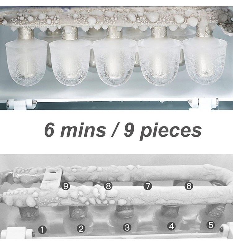 Countertop Ice Maker, Ice Maker Machine 6 Mins 9 Bullet Ice, 26.5lbs/24Hrs gallery