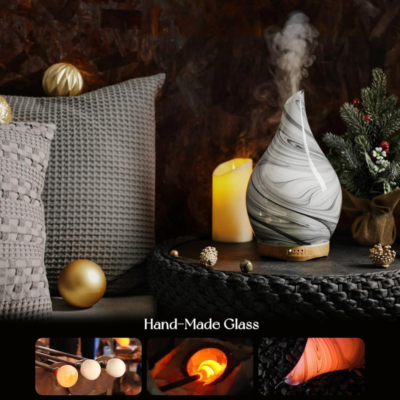 280Ml Essential Oil Diffuser Glass Color Changing Aroma Air Diffusers Aromathera gallery