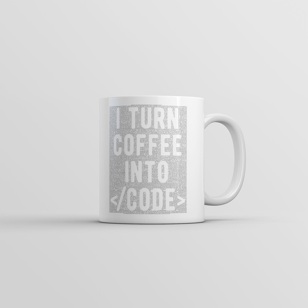 I Turn Coffee Into Code Mug Funny Computer Code Graphic Coffee Cup