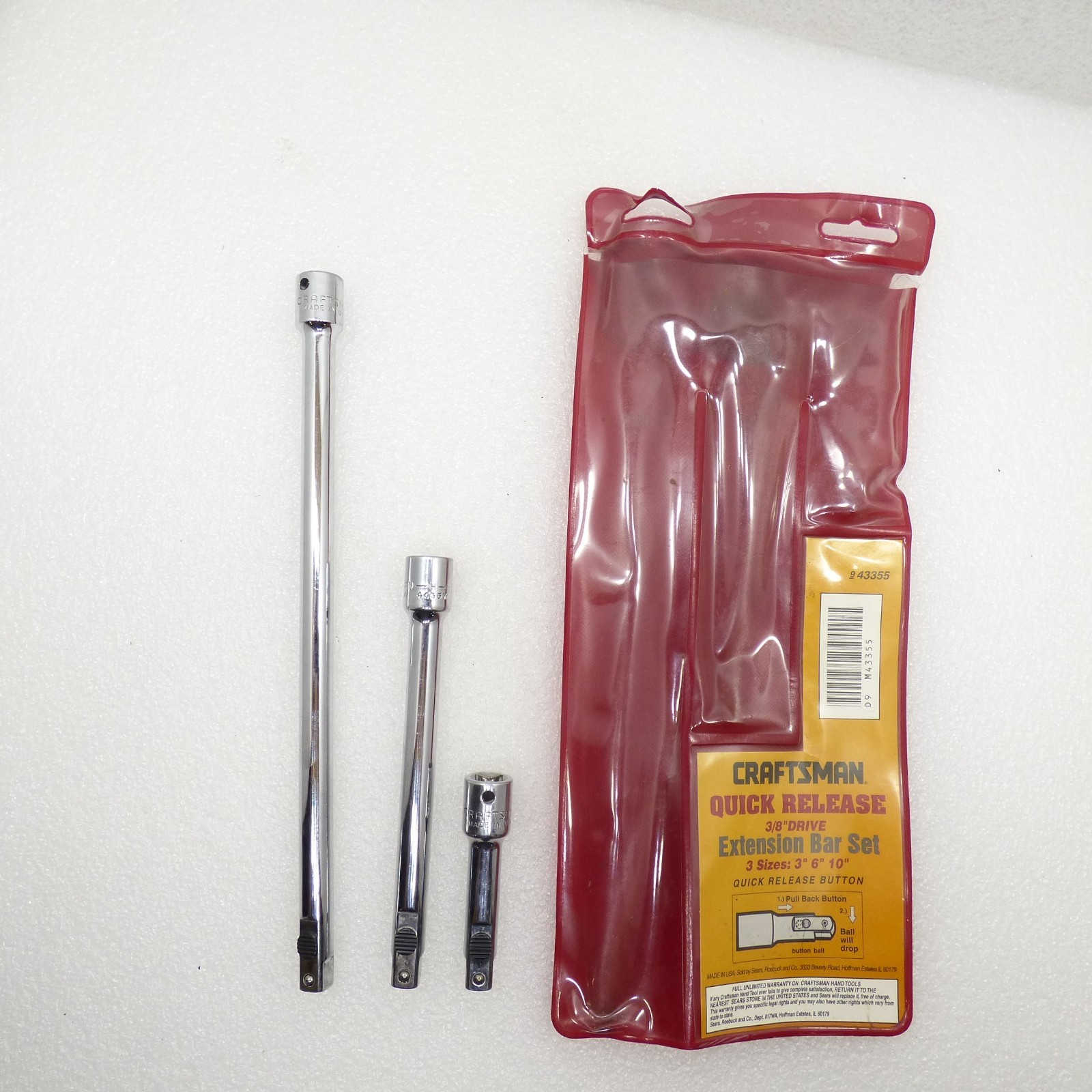 Craftsman quick release 3/8 extension bar tools set 43355 gallery