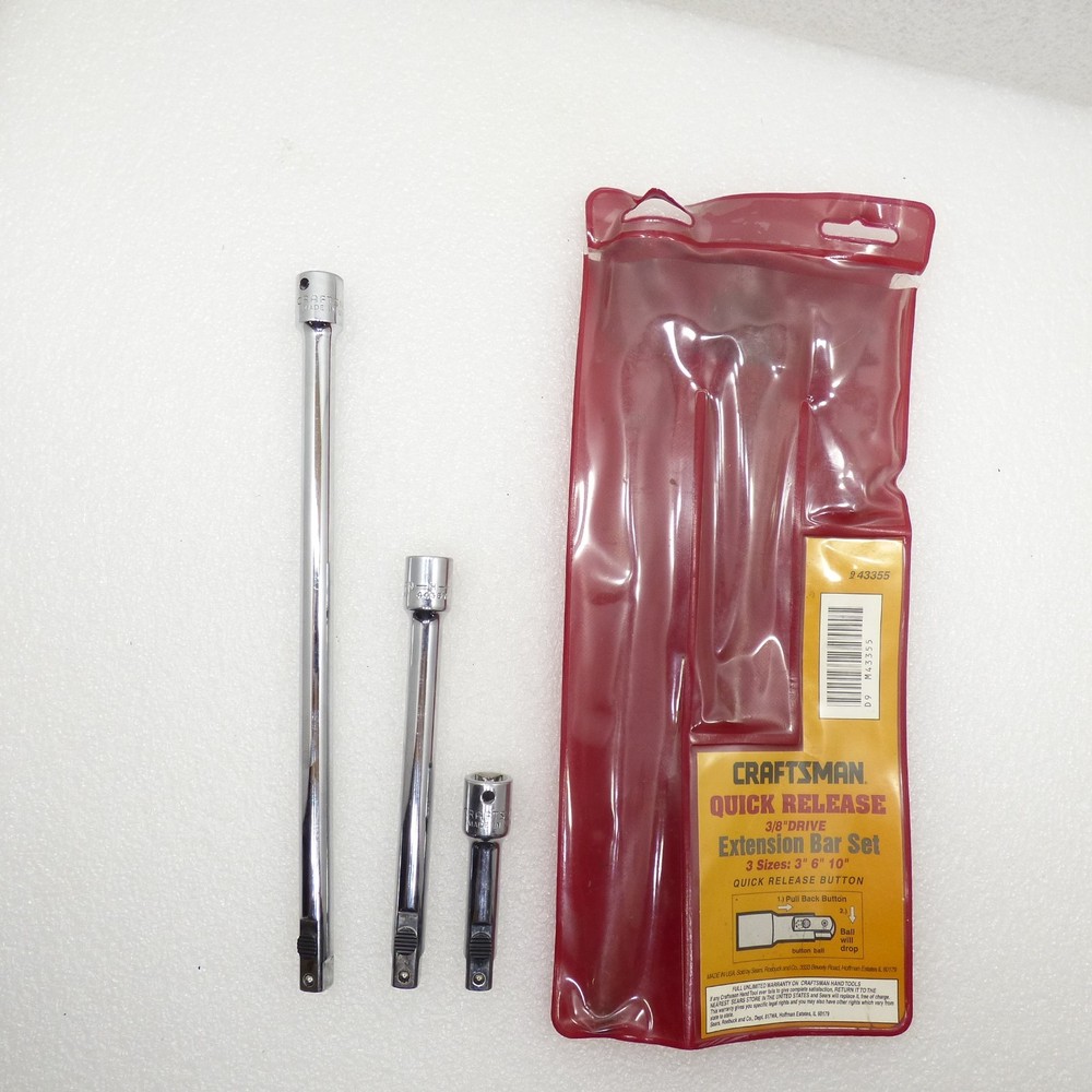 Craftsman quick release 3/8 extension bar tools set 43355