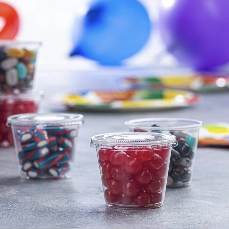 5.5 oz Plastic Clear Disposable Portion Cups with Lids for Sauce Cup BPA Free gallery