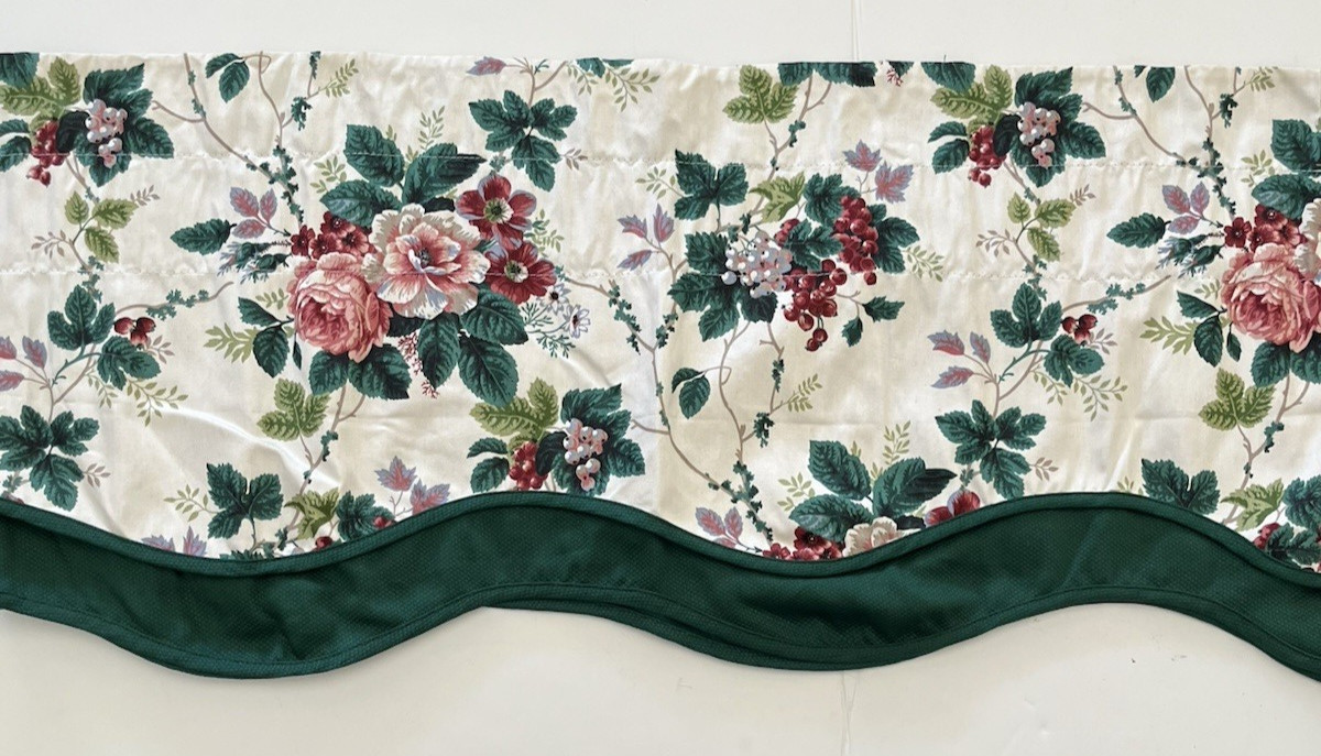 Waverly Pleasant Valley Scalloped Edge Valance 72 x 17 Set 3 Floral Fruit gallery
