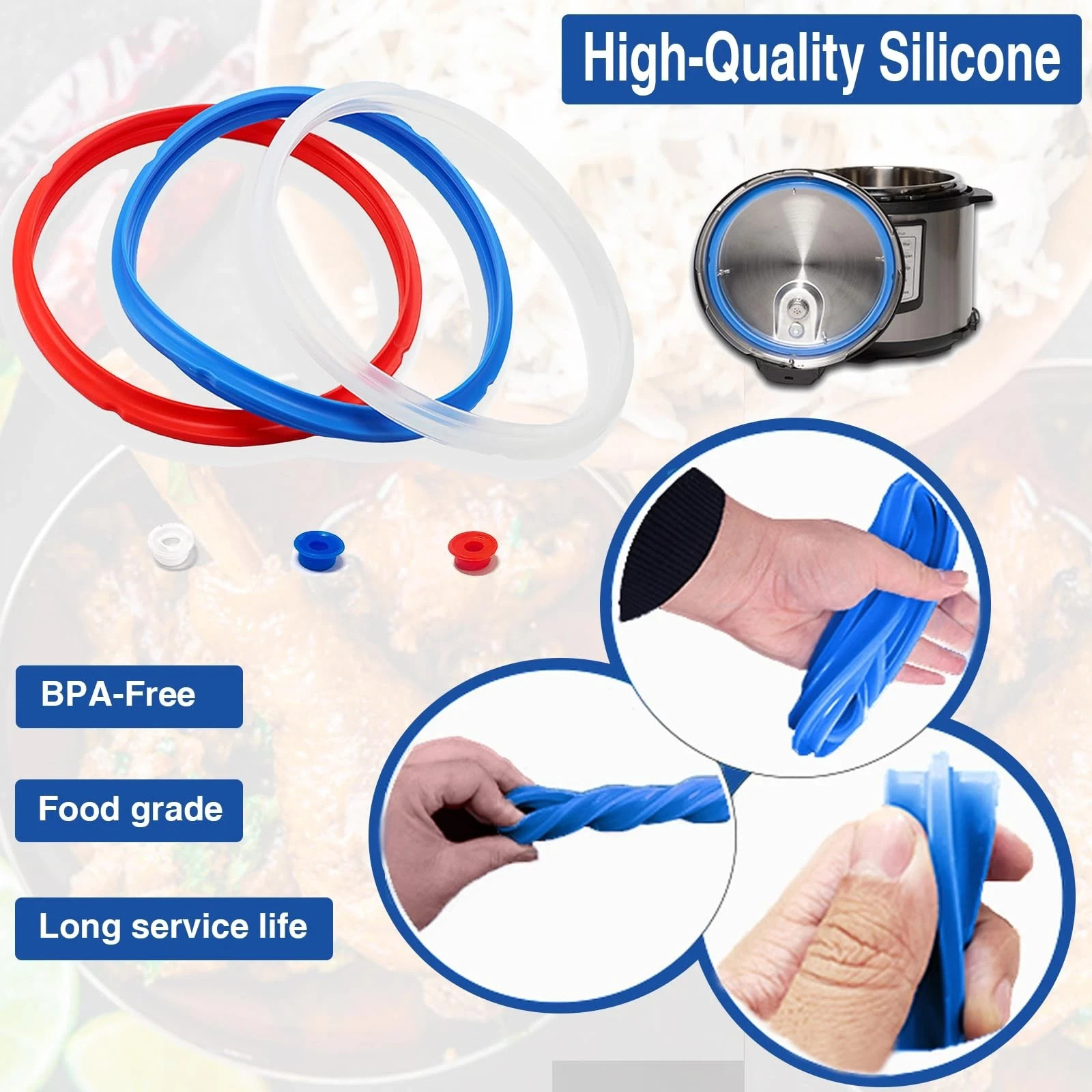 3 Pack Sealing Ring 6 Qt for Instant Pot Sealing Rings Replacement for 5/6QT gallery