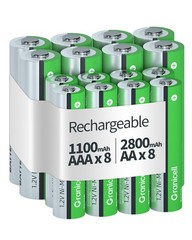 Granicell 16 Sets Aa Aaa Rechargeable Batterieshigh Capacity 8-Pack Aa 2800Mah