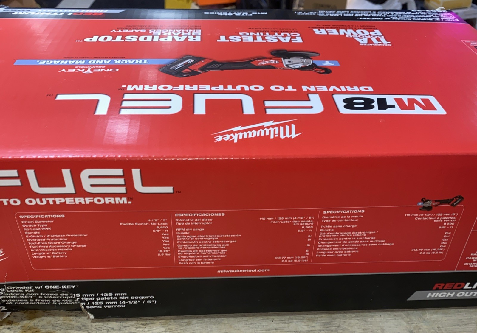 Milwaukee Tool 2882-22 M18 Fuel 4-1/2 In. / 5 In. Braking Grinder With One-Key gallery