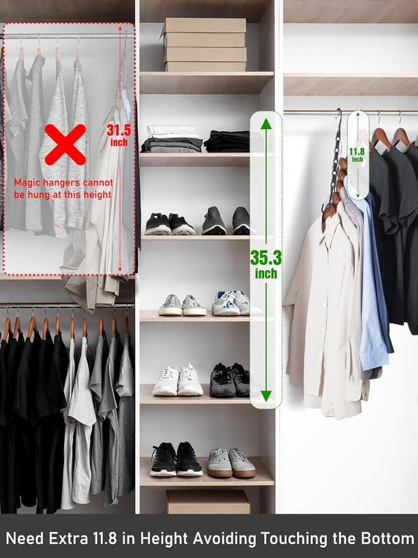 Black Magic Space Saving Hangers 10 Pack, Premium Smart Hanger Hooks, Sturdy Cas gallery