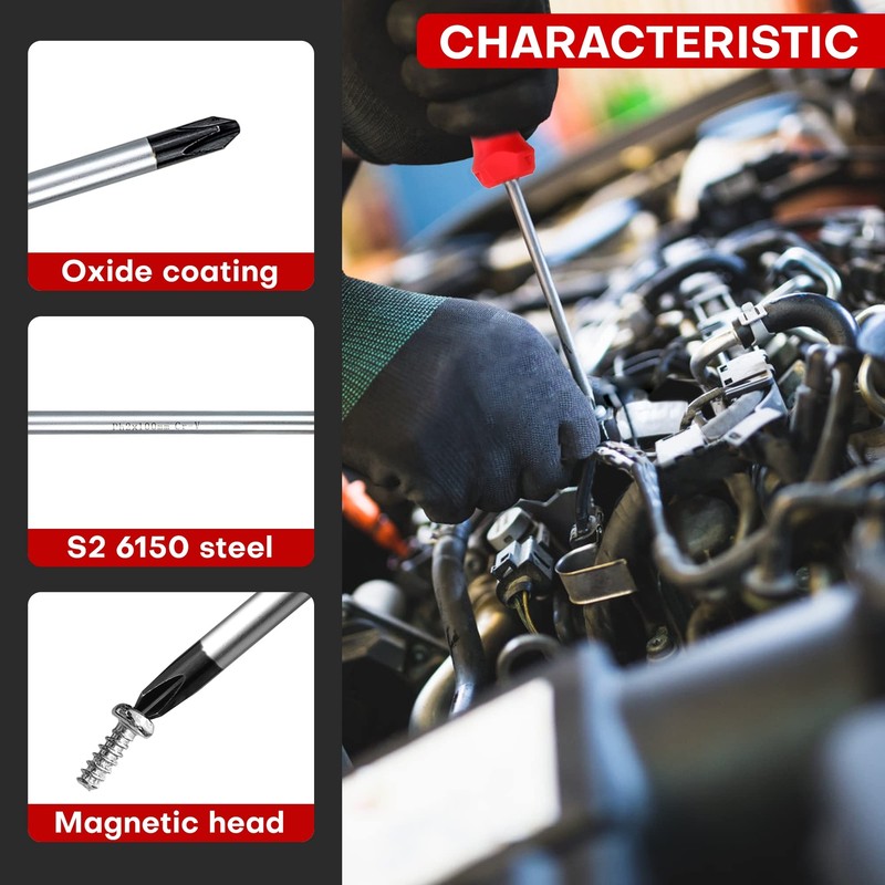 Screwdriver Set Assorted 8pieceph #1 X 3" Ph#2 X 1.5" Ph #2 X 4" Ph #3 X 6" 3/1 gallery