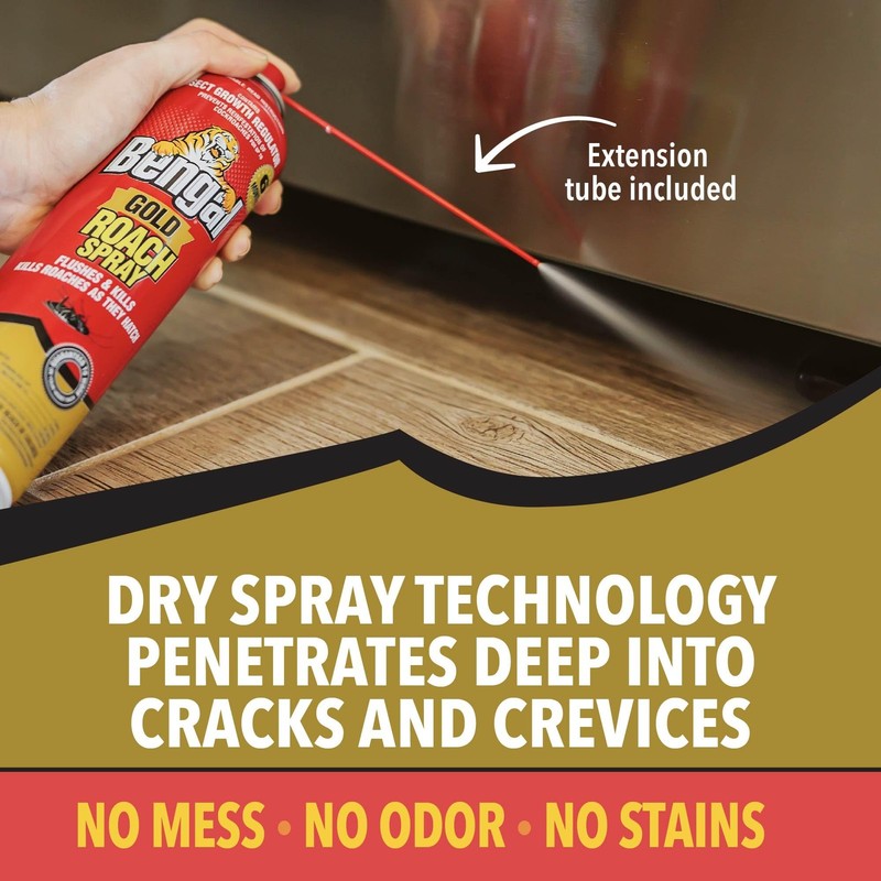 Bengal Gold Roach Spray - Odorless, Stain-Free Bug Spray for Home - Prevents gallery