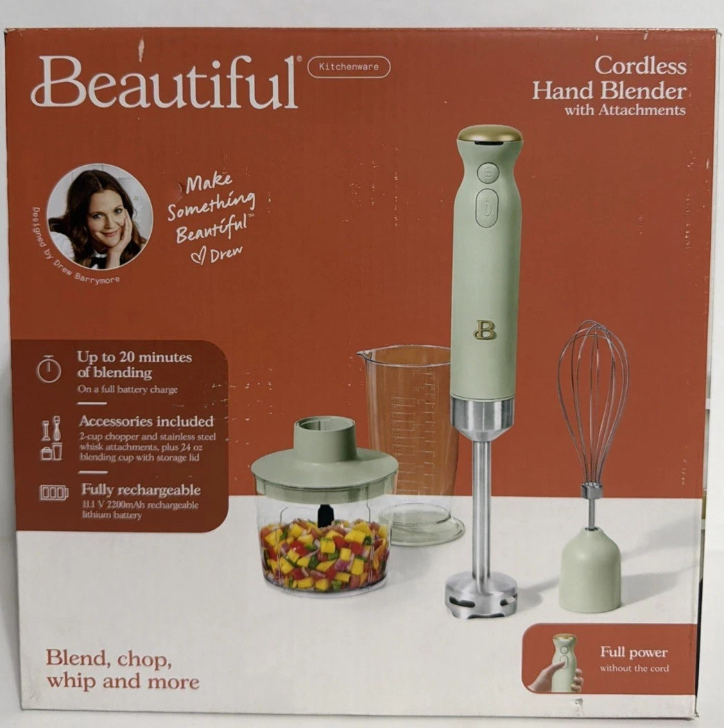 Beautiful Cordless 2-Speed Immersion Blender Chopper & Measuring Cup Sage Green gallery