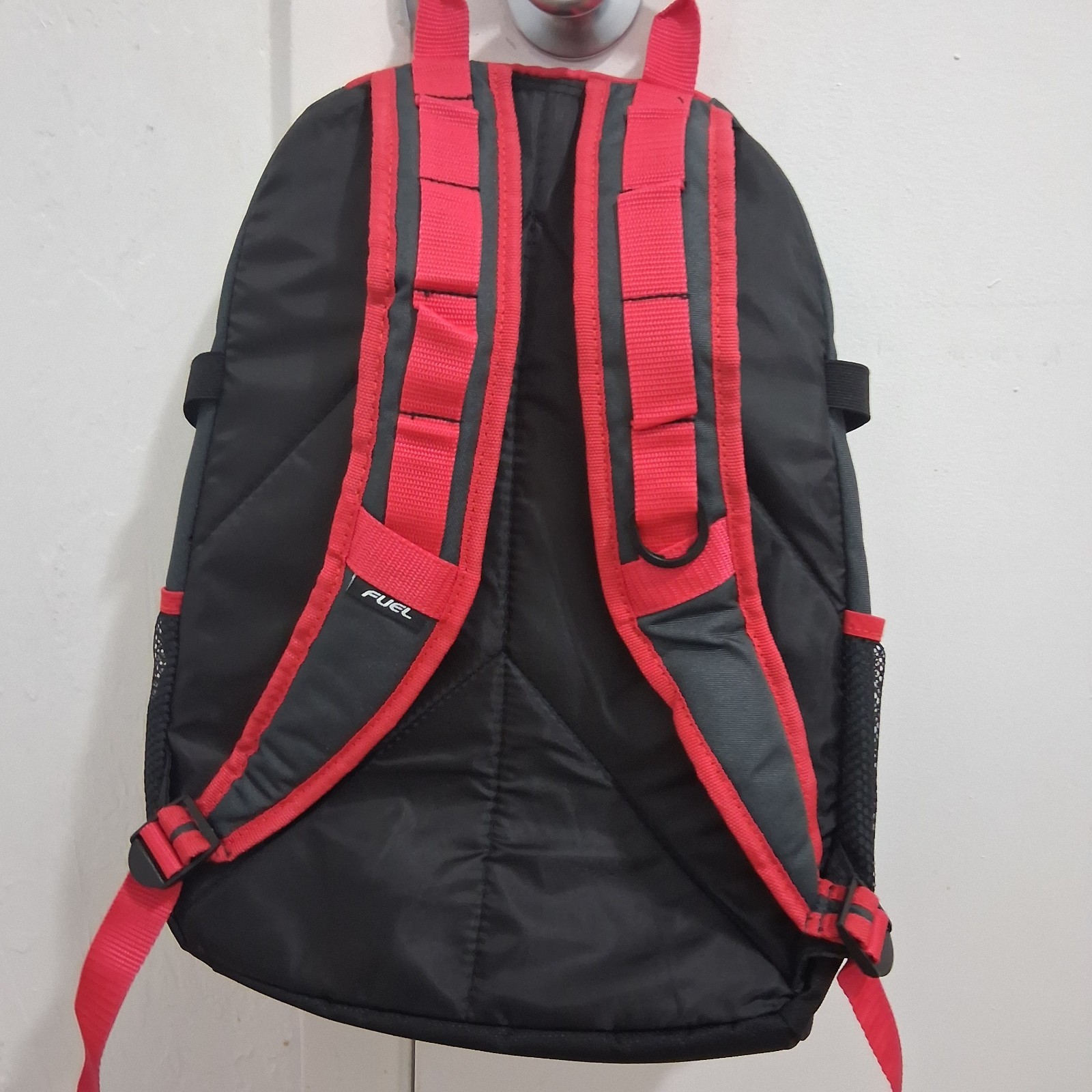 Fuel Black and Red Hiking Backpack Reflective Strip 4 Pockets Polyester 4