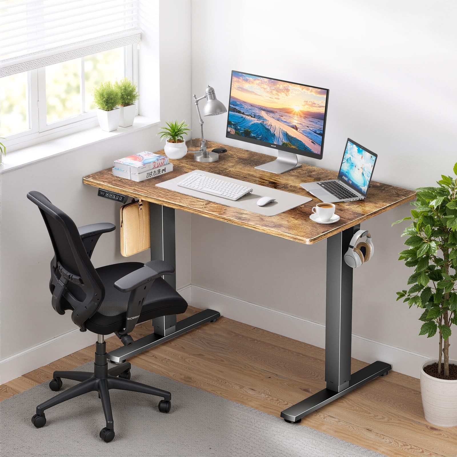 48 x 24 in Electric Standing Desk - Memory Height Adjustable Ergonomic Sit-to... gallery