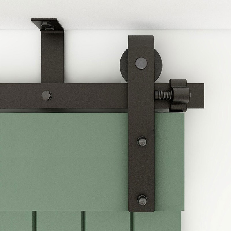 4FT-20FT Ceiling Mount Rail Sliding Barn Door Hardware Kit Track Roller Closet gallery