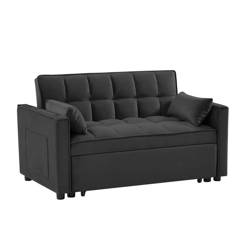 3 in 1 Convertible Sleeper Sofa Bed, Velvet Pull Out Futon Couch gallery