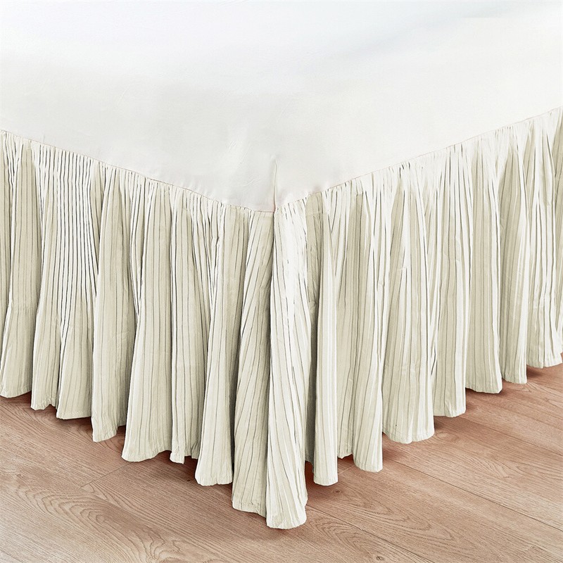 Lightweight Pleated Bed Skirt Queen King 18'' Drop Easy Fit , Solid Color gallery