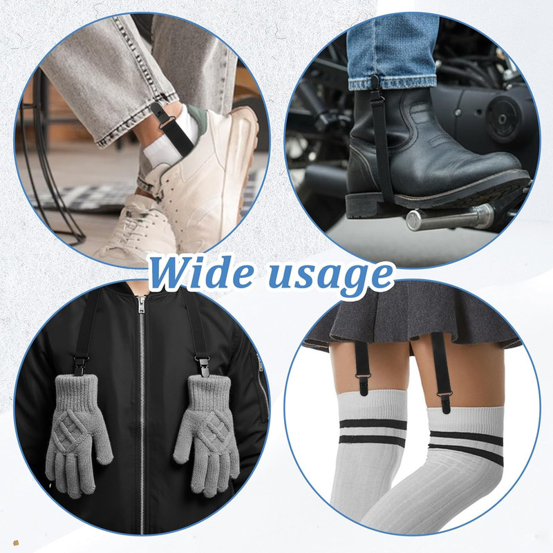 4 Pcs Adjustable Elastic Straps with Clips Boot Straps for Cowboy Boots Pant ... gallery