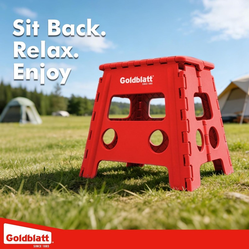 Goldblatt 2PC 12.5" Folding Step Stool Heavy-Duty Plastic Portable Stool 300 lbs gallery