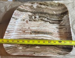 Extra Large Handmade Onyx Bowl 13 1/2” X 11” X 2” Weighs 7 Lbs 5 Oz