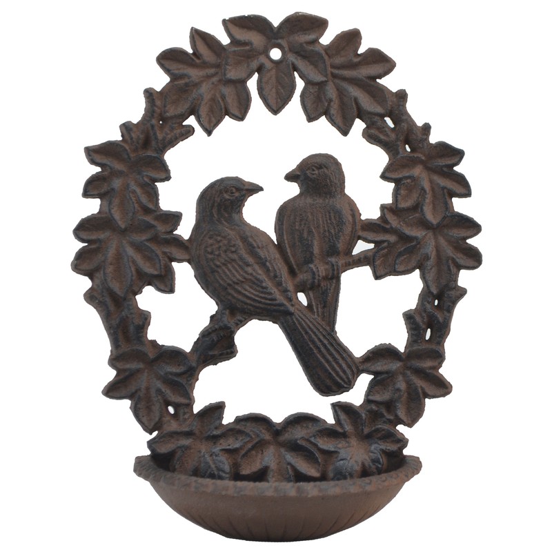 Seed Feeder Bird Bath Cast Iron Wall Mounted 9.75" Long gallery