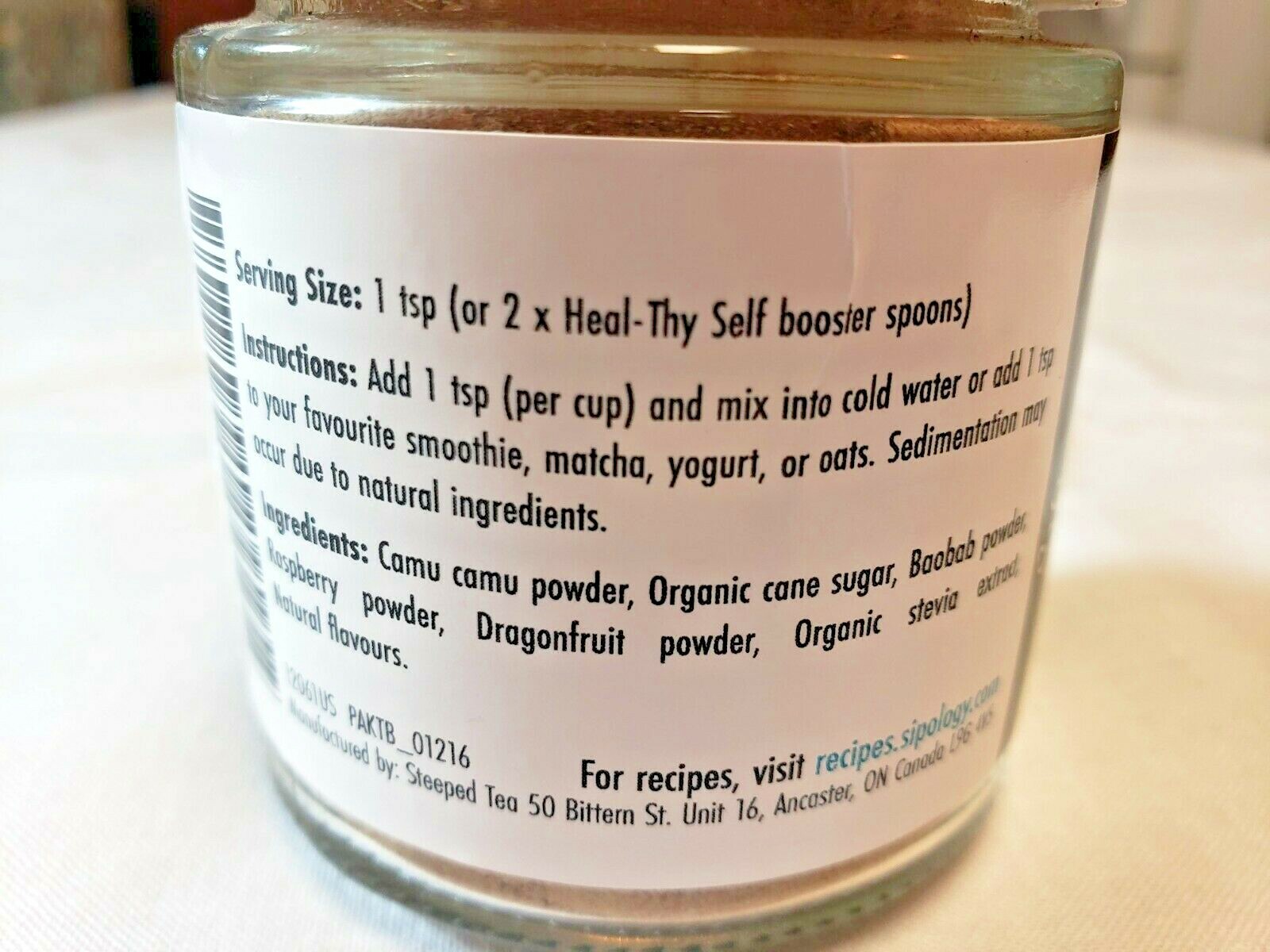 Sipology HEAL THY SELF Vitamin C Boost RASPBERRY LEMONADE Powder 2.65oz gallery