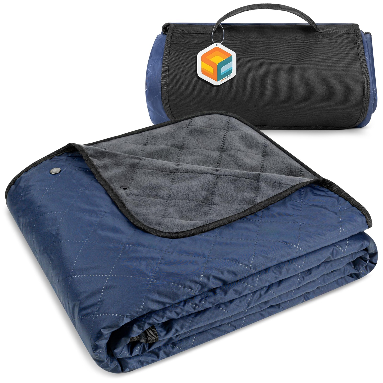 SUN CUBE Large Waterproof Camping Blanket, Fleece Quilted Stadium Blanket for... gallery