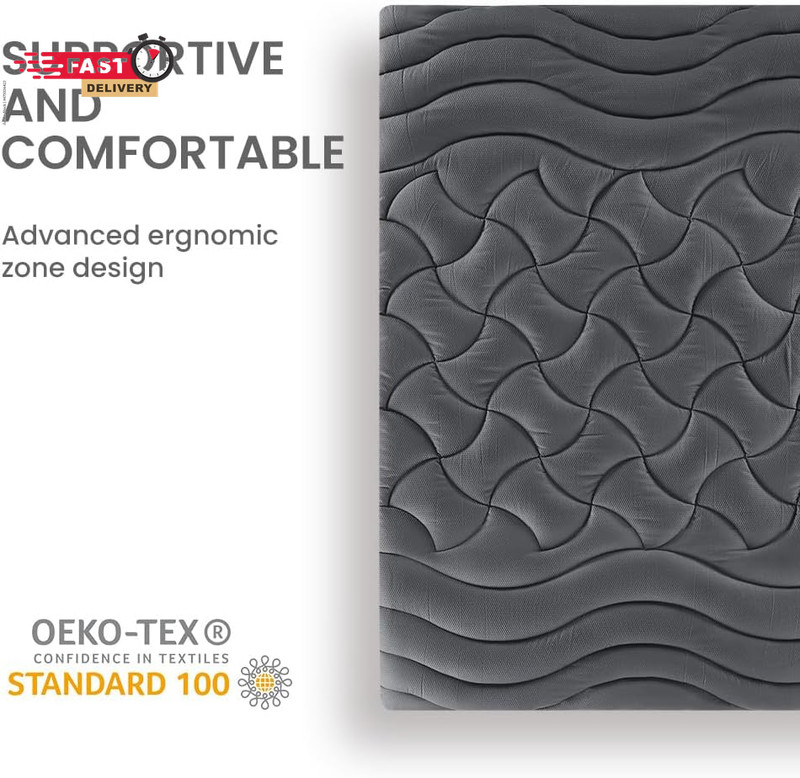 SLEEP ZONE King Mattress Topper, Cooling Mattress Cover for Hot Sleepers, Premiu gallery