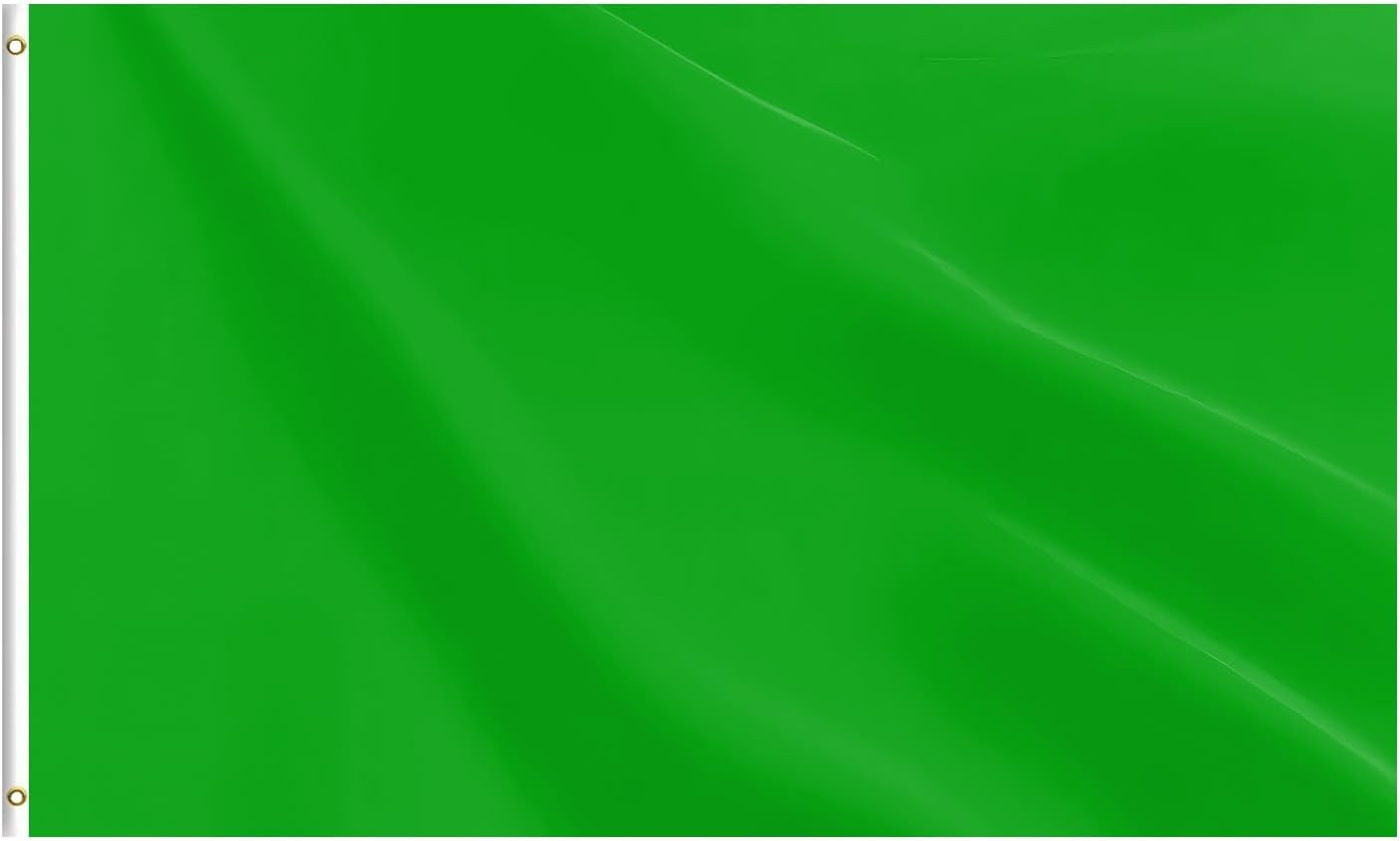 Green Flag 3X5 FT, Polyester Blank Flag with Canvas Header & Brass Grommets, Dou gallery