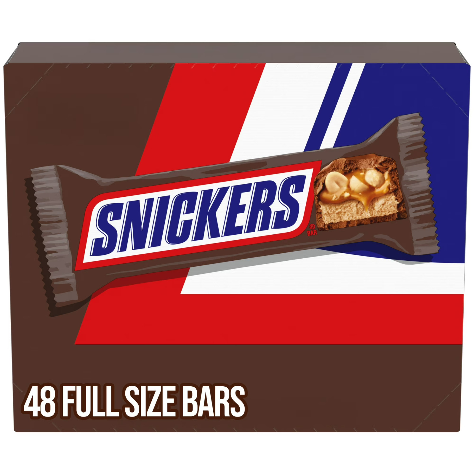 Snickers Full Size Bulk Chocolate Candy Bars - 1.86 oz Bar - 48 ct Box gallery