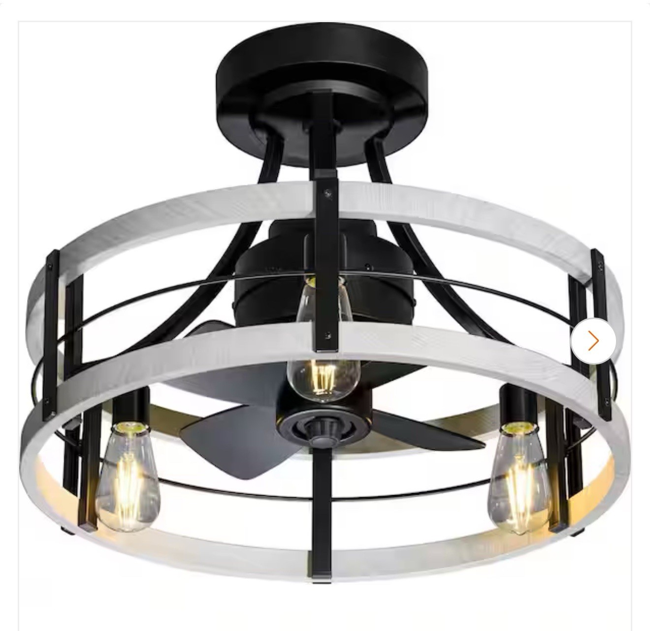 HDC Hilna 22 in. 3 Dimmable LED Bulbs Outdoor Black Ceiling Fan w/Remote gallery