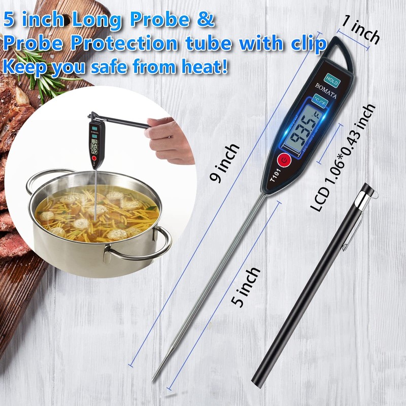 BOMATA Digital Water Thermometer for Water, Liquid, Candle and Cooking. Black gallery