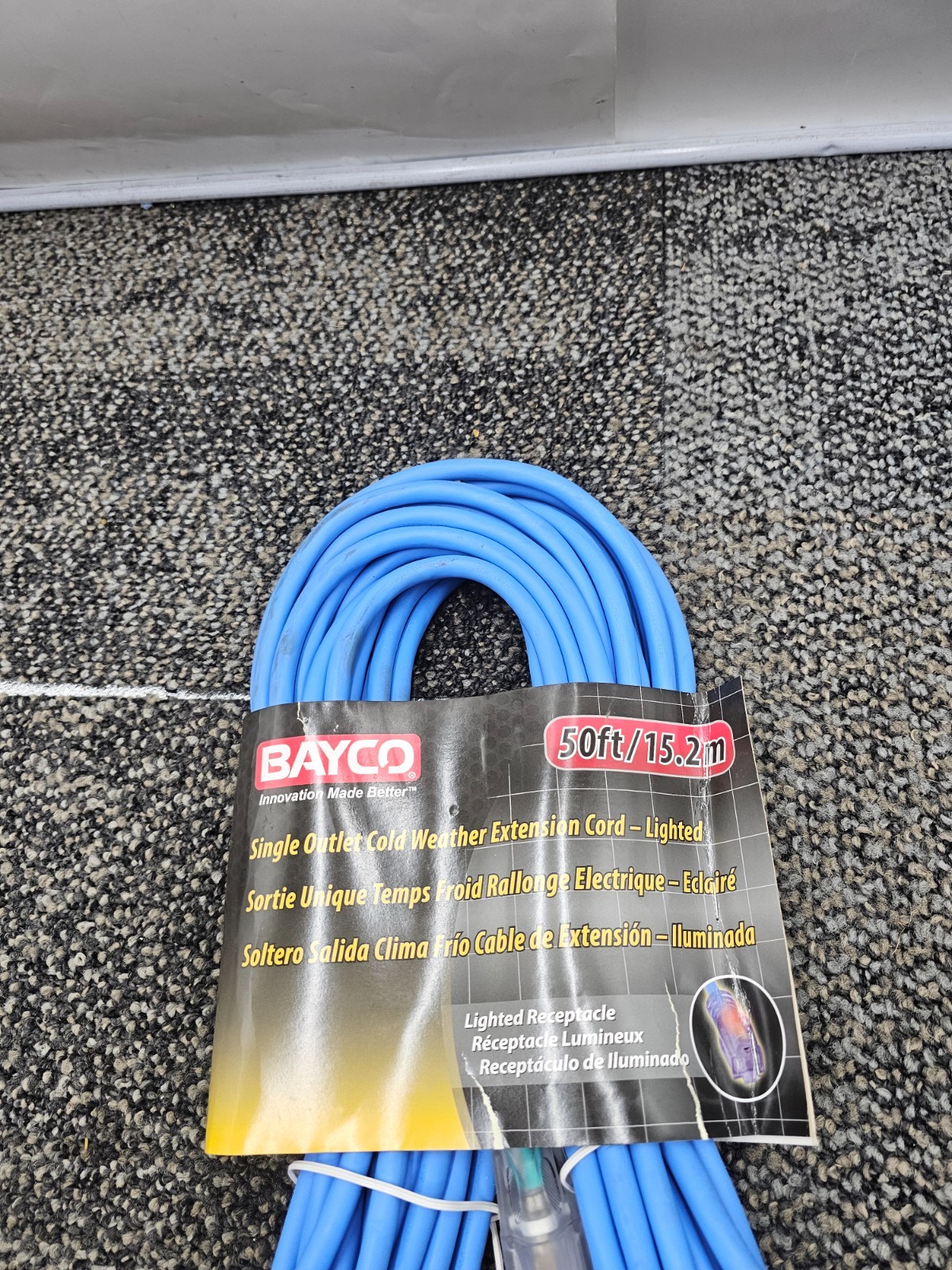 BAYCO SL-991: 50' Cold Weather Extension Cord With Single Lighted Outlet - 13amp gallery
