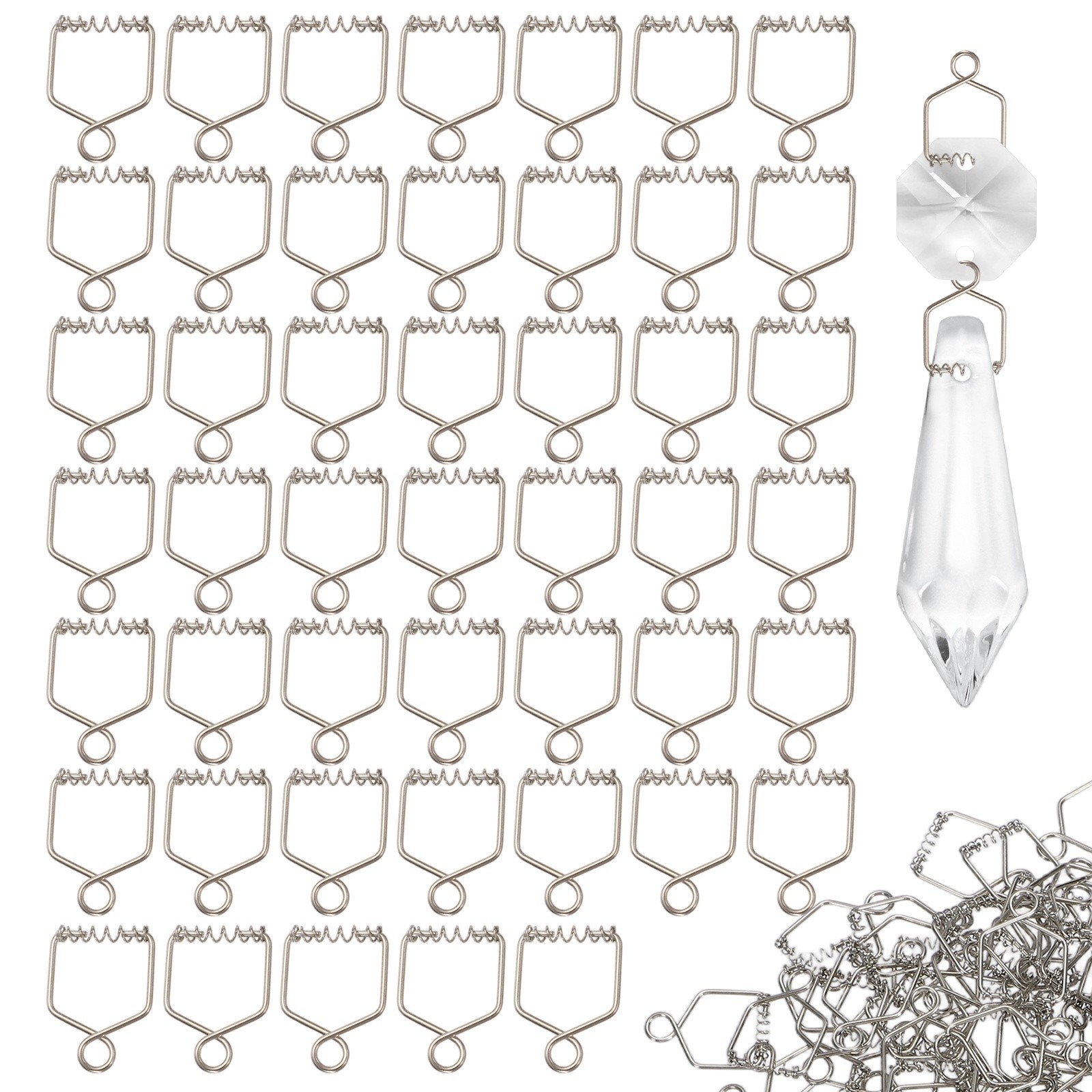 300 Pack 0.55 x 0.75 Inch Fasten Chandelier Crystal Hooks [Iron] gallery