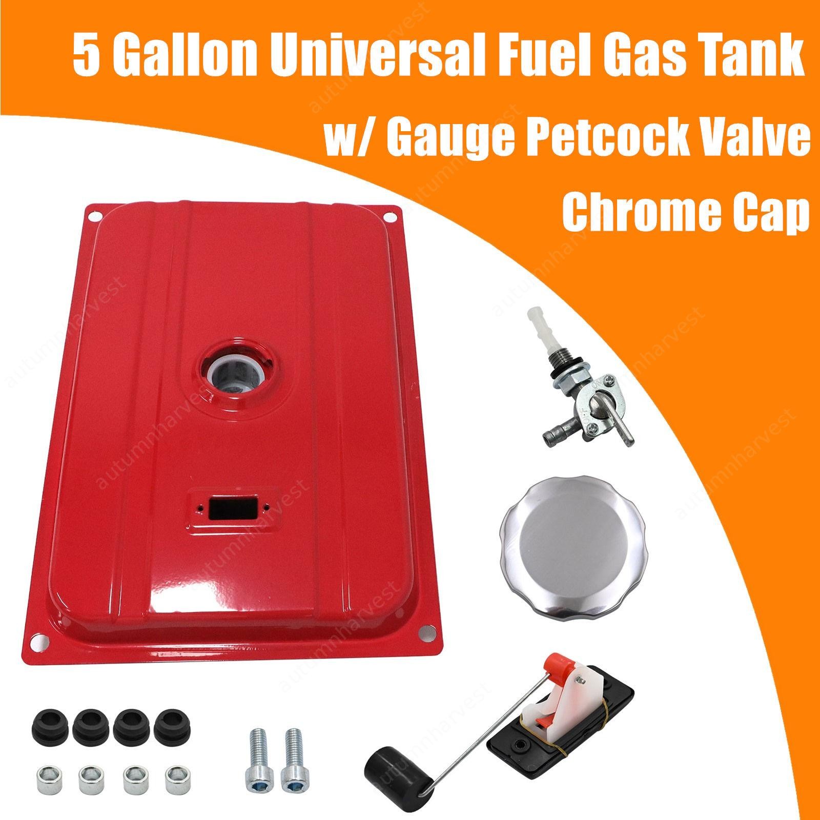 5 Gallon Universal Generator Gas Tank Fuel Valve Chrome Cap 18.9 Liters Red New gallery