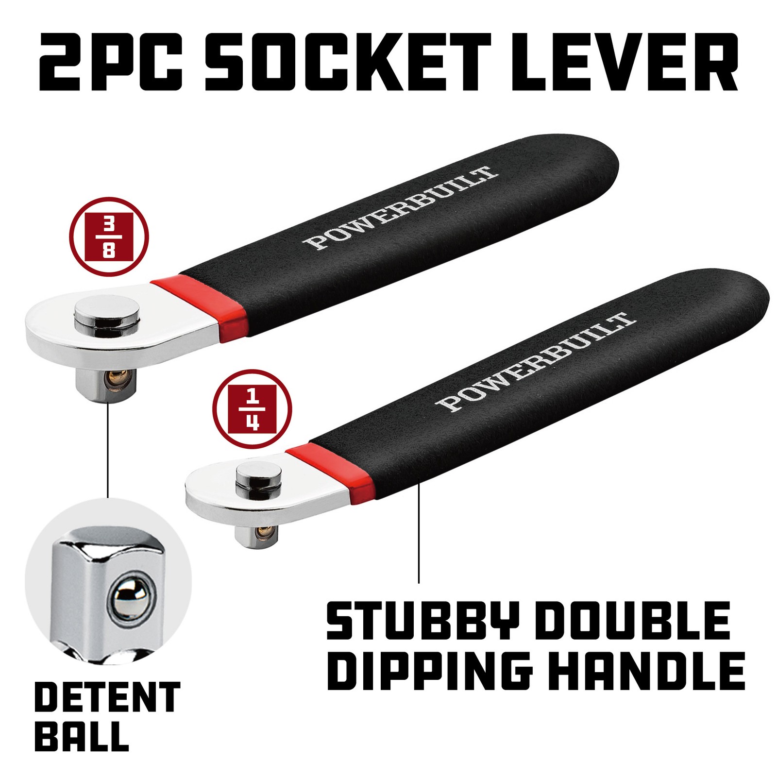 Powerbuilt 2 Piece 1/4 Inch and 3/8 Inch Drive Socket Lever - 940009 gallery