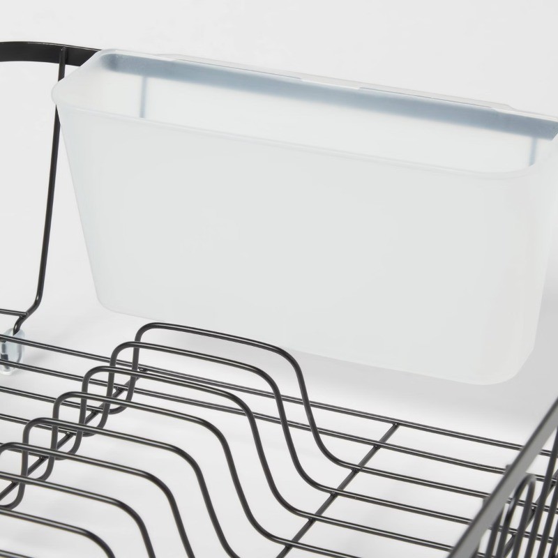 Large Steel Dish Drainer Black: Powder-Coated Freestanding Rack gallery
