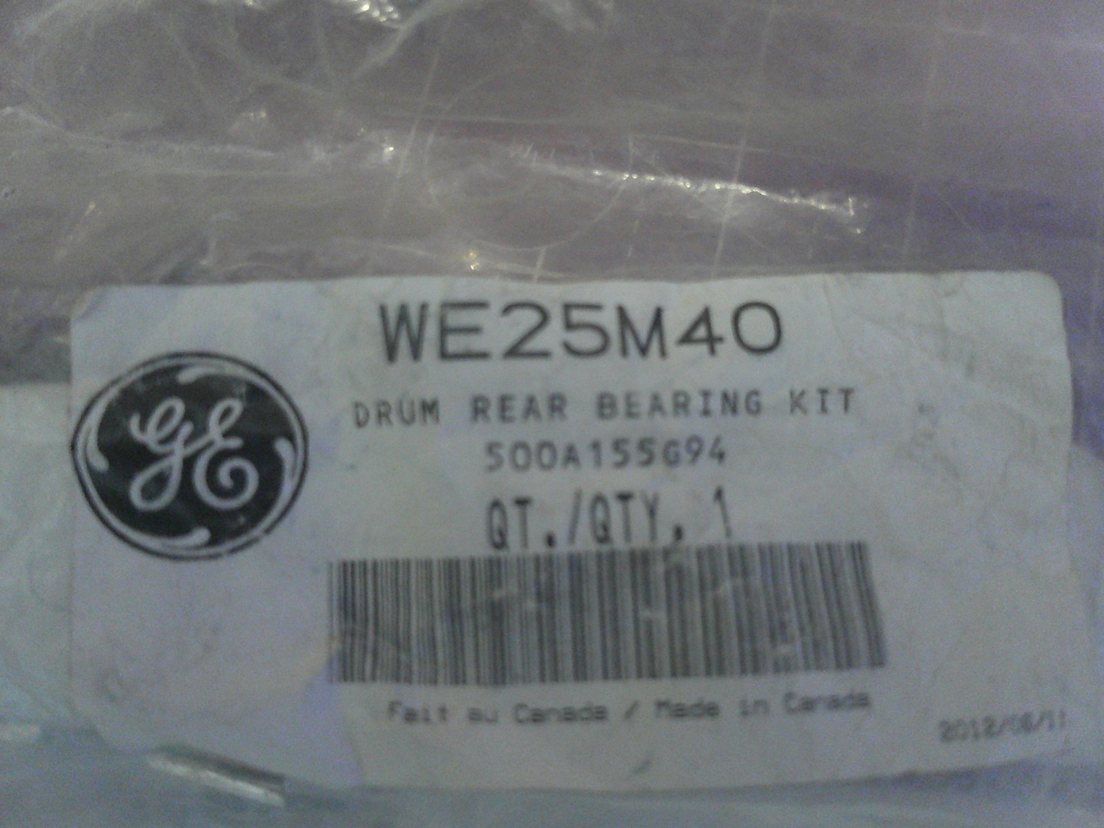 WE25M40 - GE Genuine OEM Dryer Rear Drum Bearing Kit PARTIAL NOT COMPLETE gallery