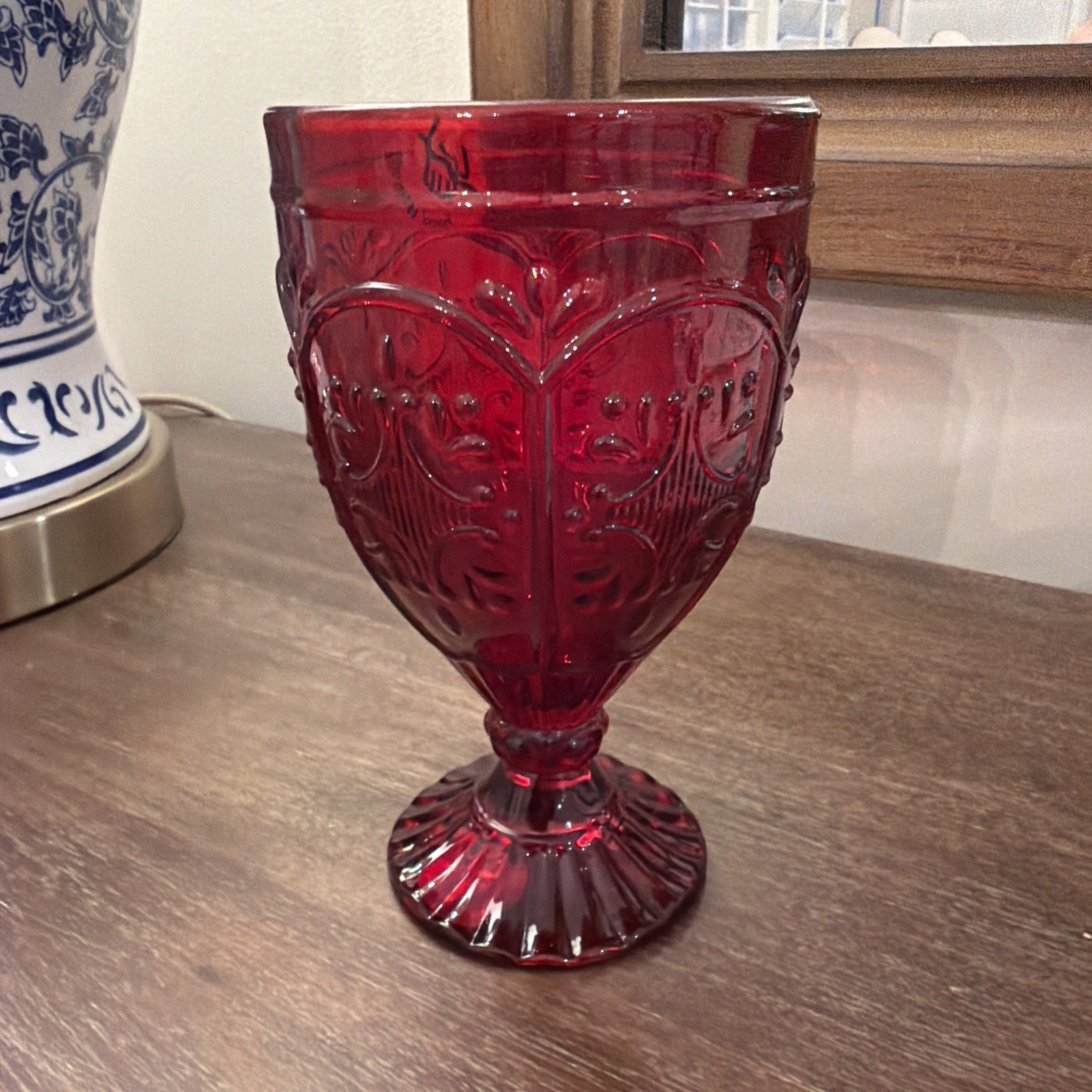 Fitz and Floyd Trestle Red Glass Goblets 8 Pc Set Ornate NIB - 2 Boxes gallery