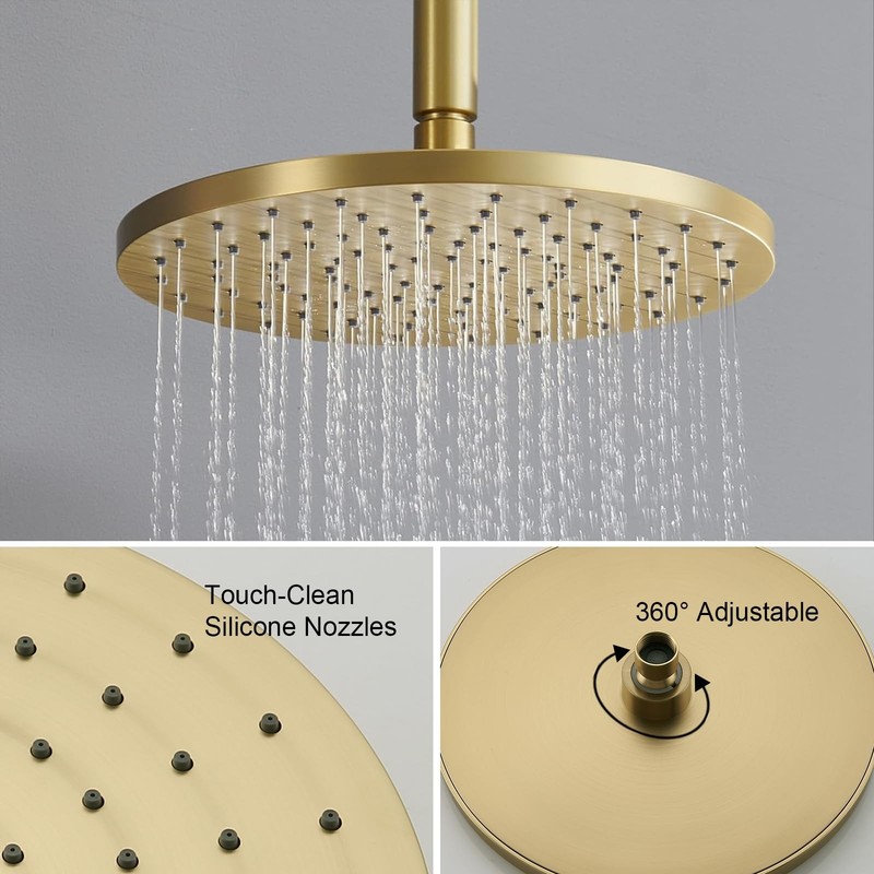 Iriber Shower System Ceiling Mounted Shower Faucet Mixer Set with Luxury High--- gallery