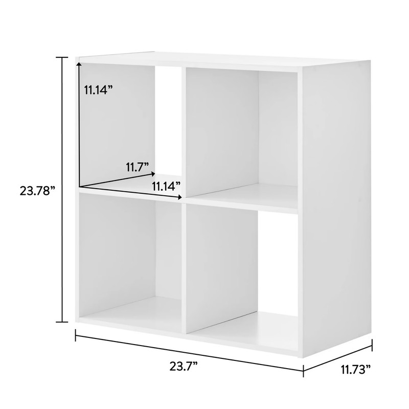 Mainstays 4 Cube Storage Organizer White Shelf Unit Home Furniture gallery