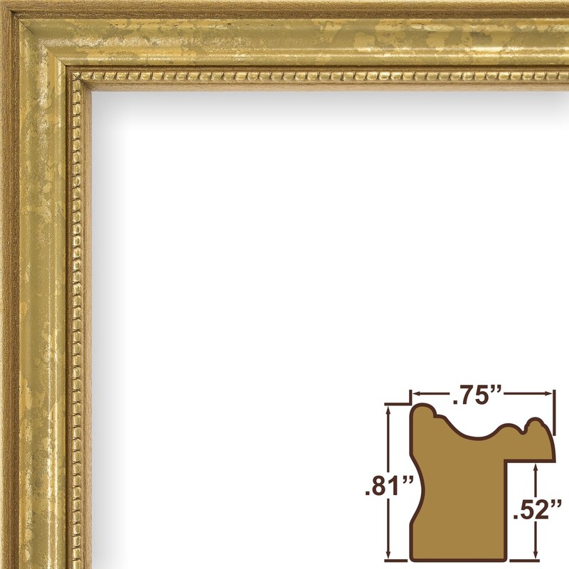 Craig Frames Stratton .75" Gold Wood Picture Frame, Uncommon Sizes 18x18 - 25x35 gallery