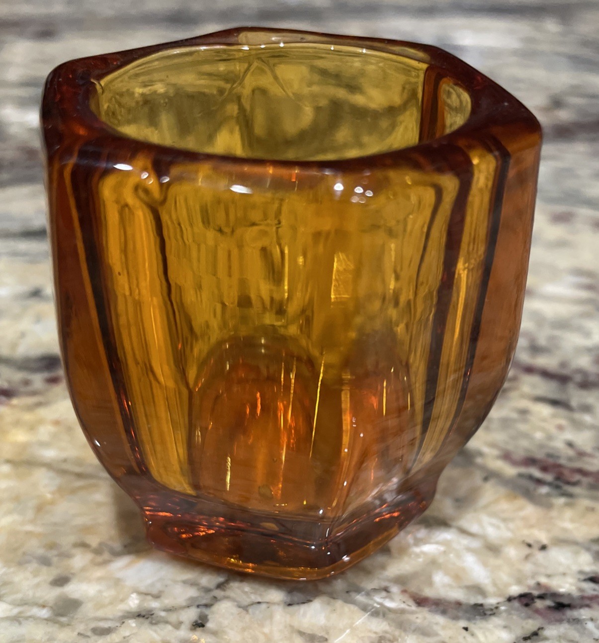 FACETED MOSER AMBER SHOT GLASS HIGH QUALITY Looks Unused 2”T Mult Avail gallery