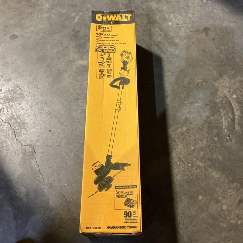 DEWALT 20V MAX 13" String Trimmer DCST925M1 w/ 4.0 Ah Battery & Charger gallery