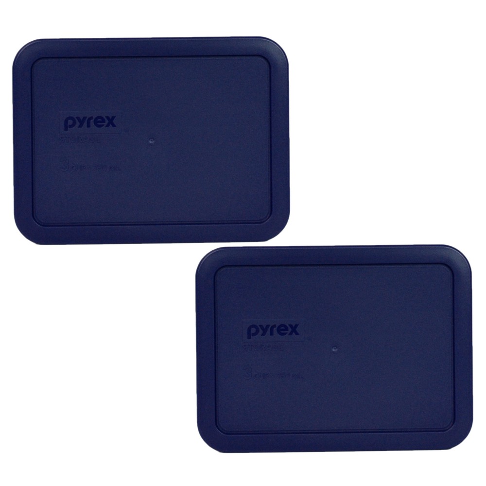 Pyrex 3 Cup Rectangular 2PK Storage Lid Cover Blue 7210-PC New for Glass Dish