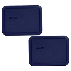 Pyrex 3 Cup Rectangular 2PK Storage Lid Cover Blue 7210-PC New for Glass Dish