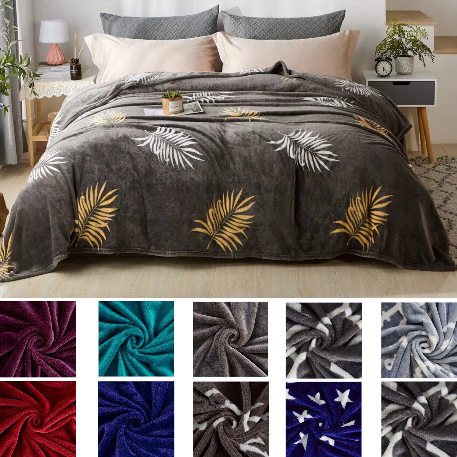 Solid Microplush Fleece Blanket Lightweight Ultra Soft King Queen Throw All Size gallery