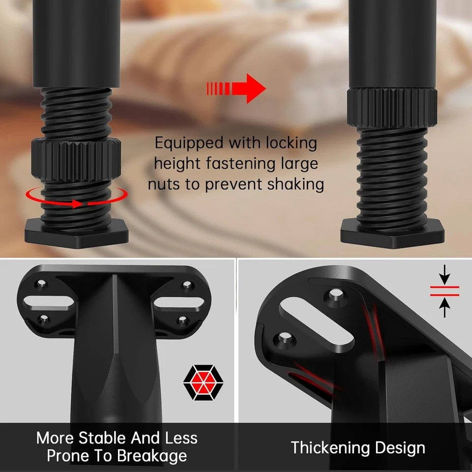 4PCS Adjustable Bed Frame Support Legs (5.1"-8.3"), Frame Center Slats Heavy Sup gallery