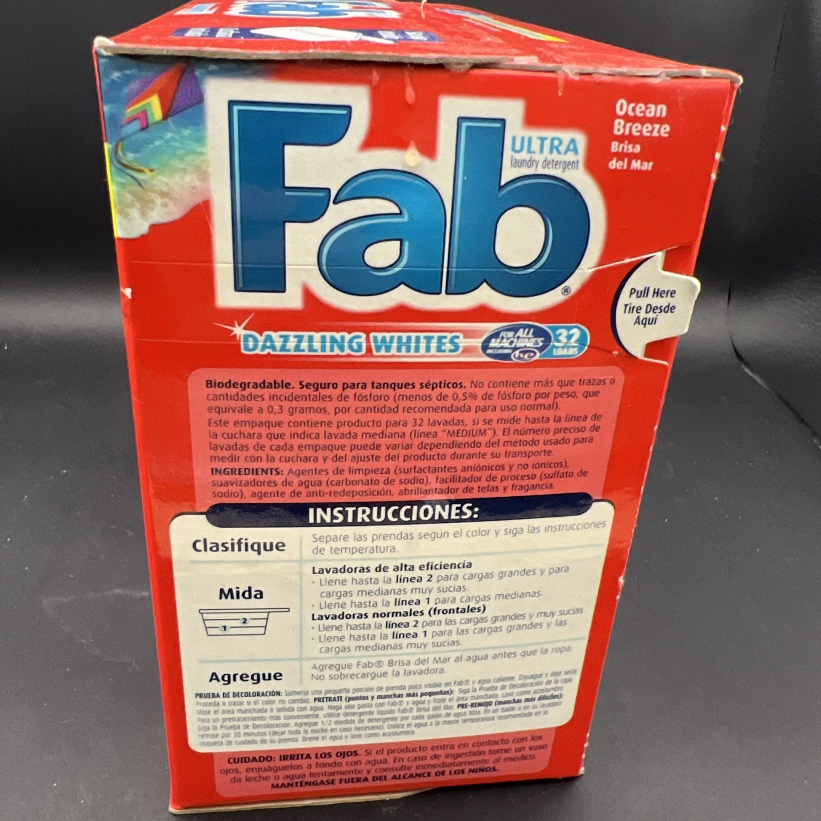Fab Concentrated Ultra Laundry Detergent 2.1 Lb Dazzling Whites 32 Loads Ocean gallery